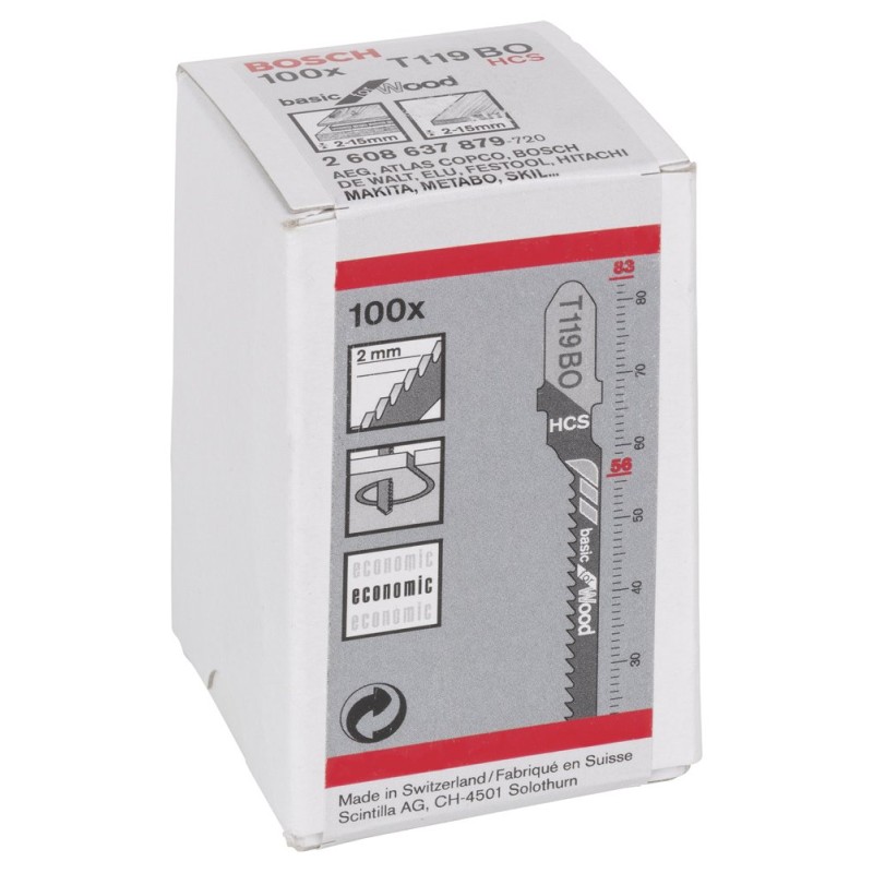 Bosch Dekupaj Bıçağı BasicforWood T119BO 100lü