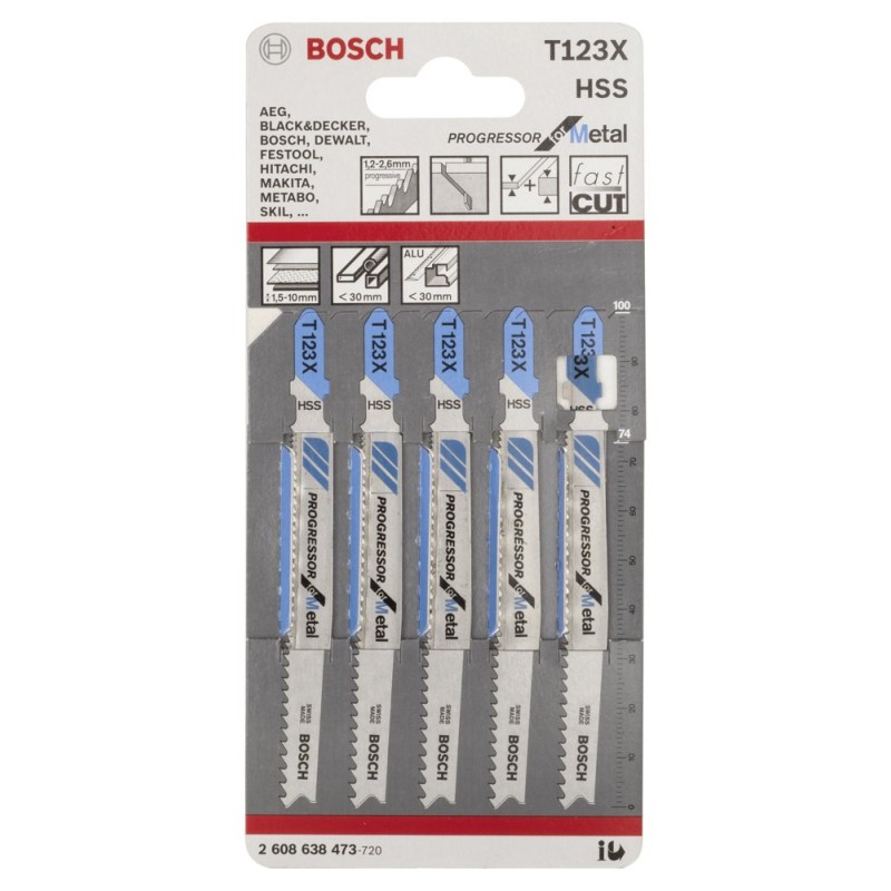 Bosch PRO Metal Thick and Thin Dekupaj Bıçağı T123X 5 li