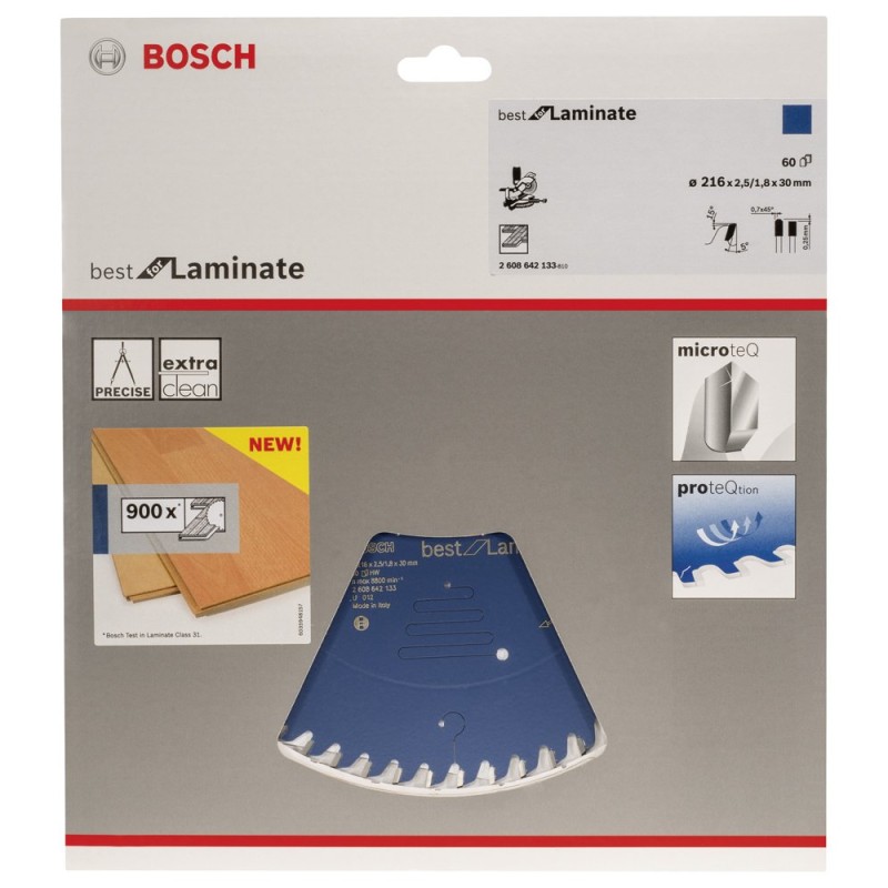 Bosch BL Daire Test. Bıç. 216*30 mm 60 D G