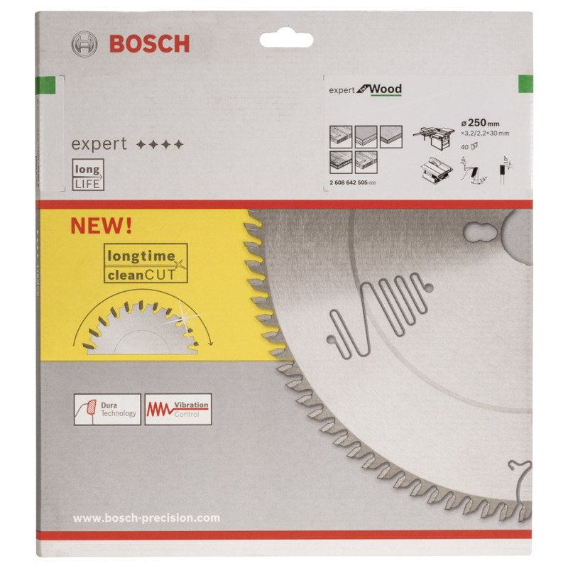 Bosch EXW Daire Test. Bıç. 250*30 mm 40 D T