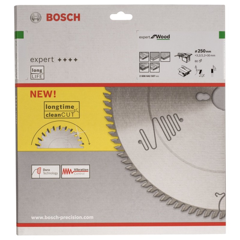 Bosch EXW Daire Test. Bıç. 250*30 mm 80 D T