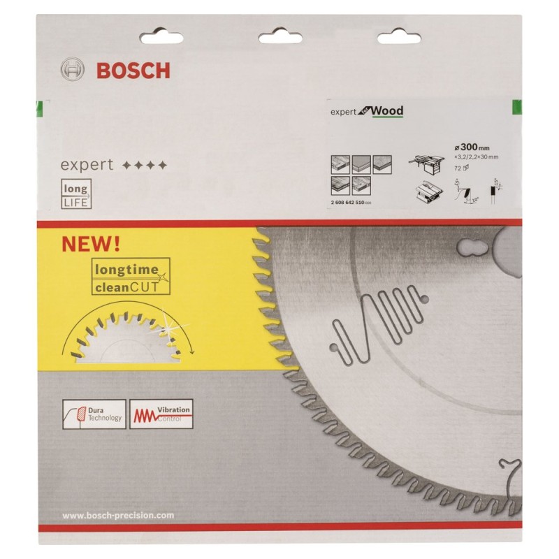 Bosch EXW Daire Test. Bıç. 300*30 mm 72 D T