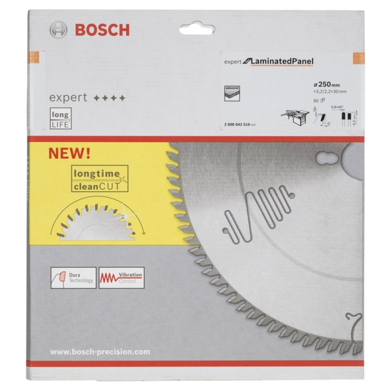 Bosch EXLP Daire Test. Bıç. 250*30 mm 80 D T