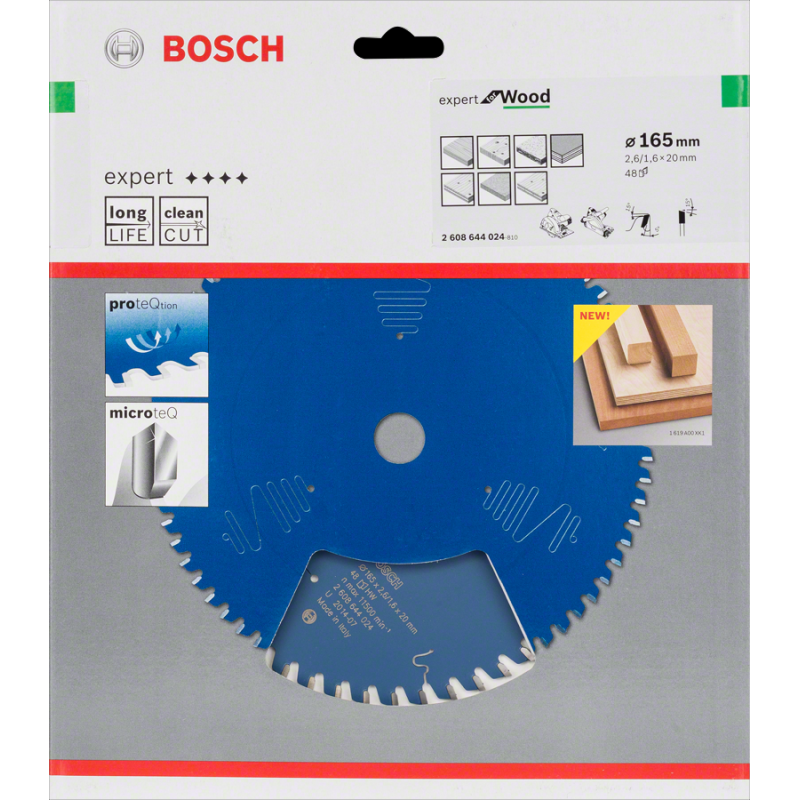 Bosch EXW Daire Test. Bıç. 165*20 mm 48 D E