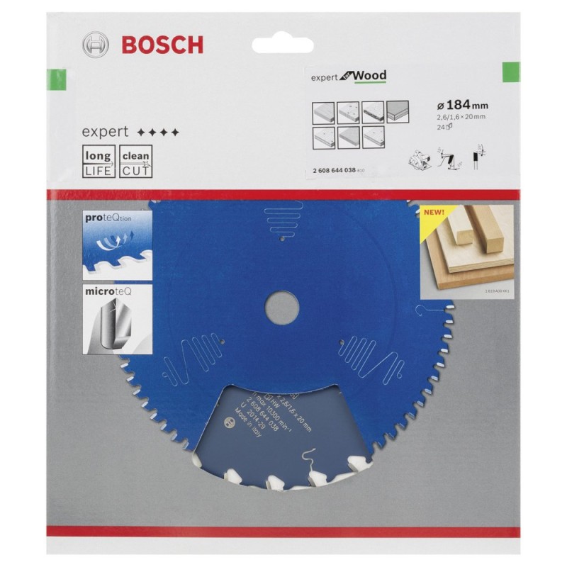 Bosch EXW Daire Test. Bıç. 184*20 mm 24 D E