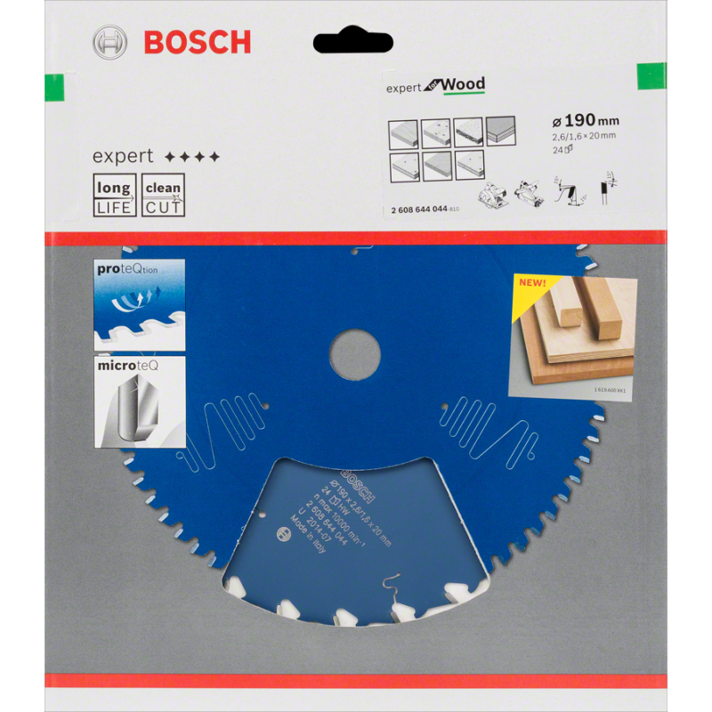 Bosch EXW Daire Test. Bıç. 190*20 mm 24 D E