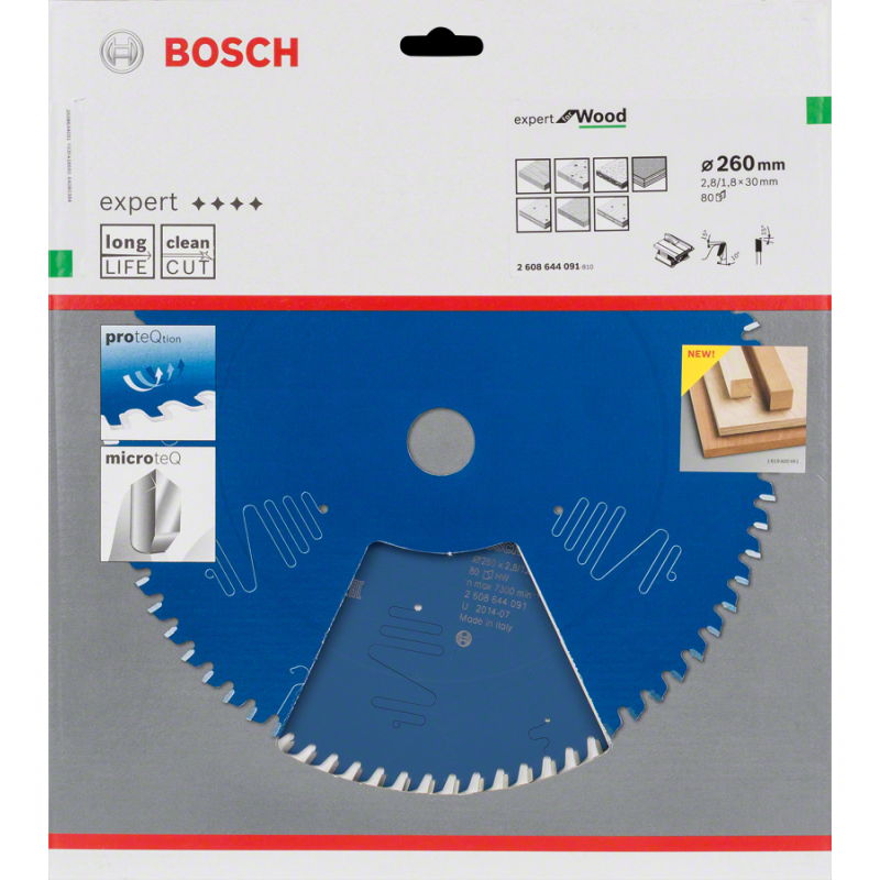 Bosch EXW Daire Test. Bıç. 260*30 mm 80 D T