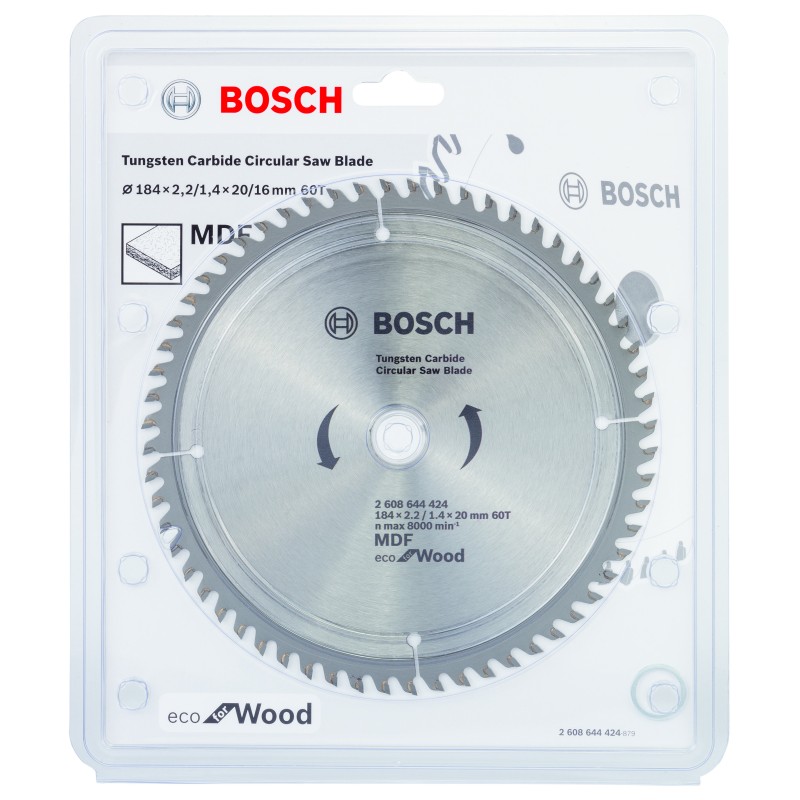 Bosch ECOW Daire Test. Bıç. 184*20 mm 60 D E