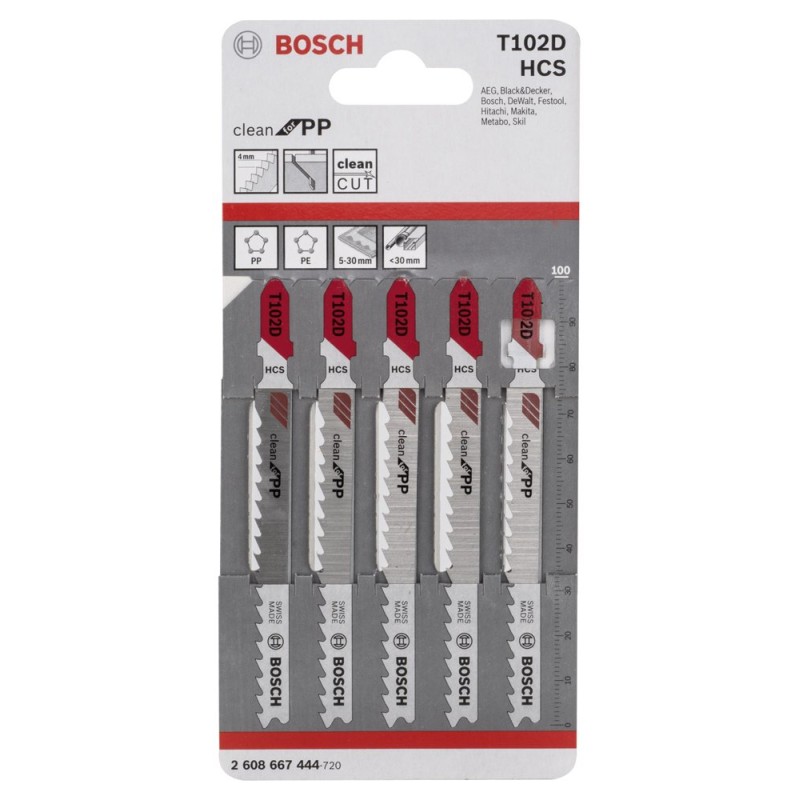 Bosch PRO Plastics PP Clean Dekupaj Bıçağı T102D 5 li