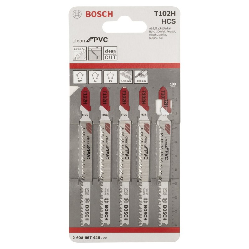 Bosch PRO Plastics PVC Clean Dekupaj Bıçağı T102H 5 li