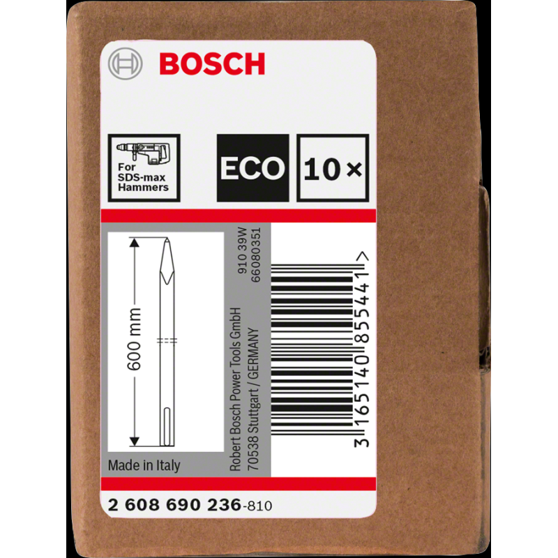 Bosch SDS-Max Eco Sivri Keski 600 mm 10 lu