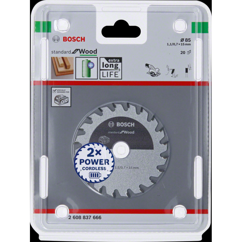 Bosch PRO Wood Daire Test. Bıç. 85*15 mm 20 D E/C