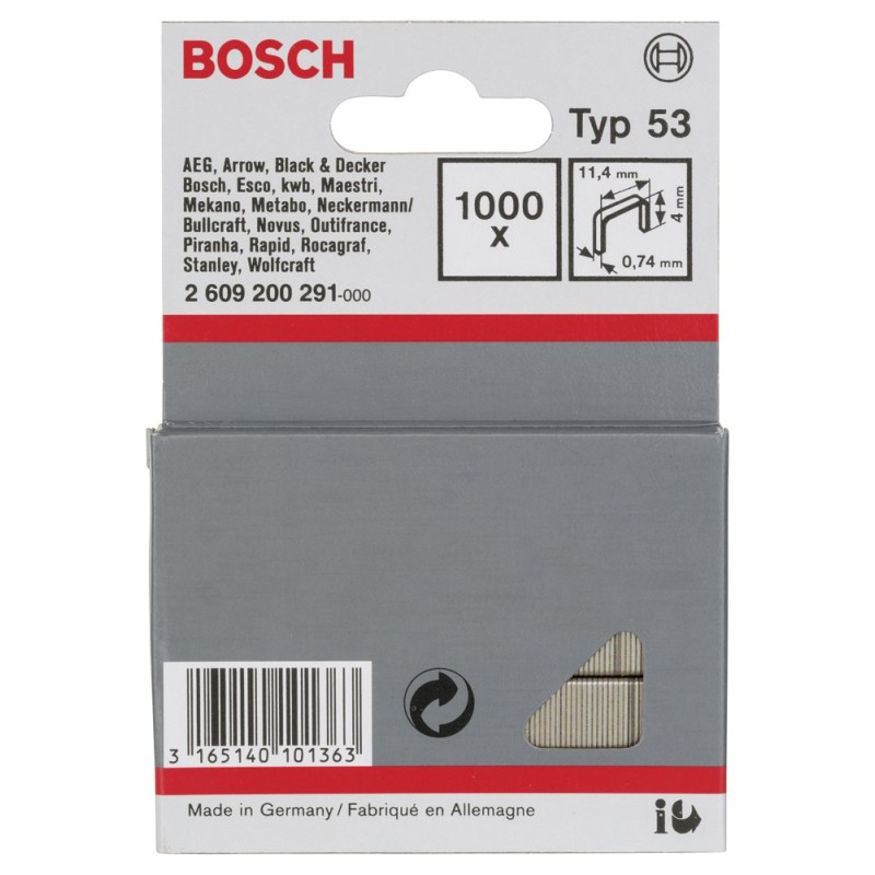 Bosch Zımba Teli Tip53 11,4*0,74*4mm 1000 li