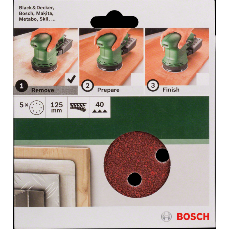 Bosch DIY 125 mm Uni. Zımp.8 D. 40 K. 5 li