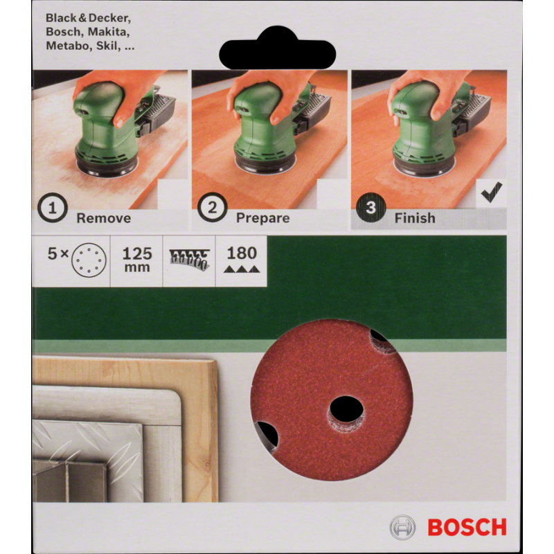 Bosch DIY 125 mm Uni. Zımp.8 D. 180 K. 5 li