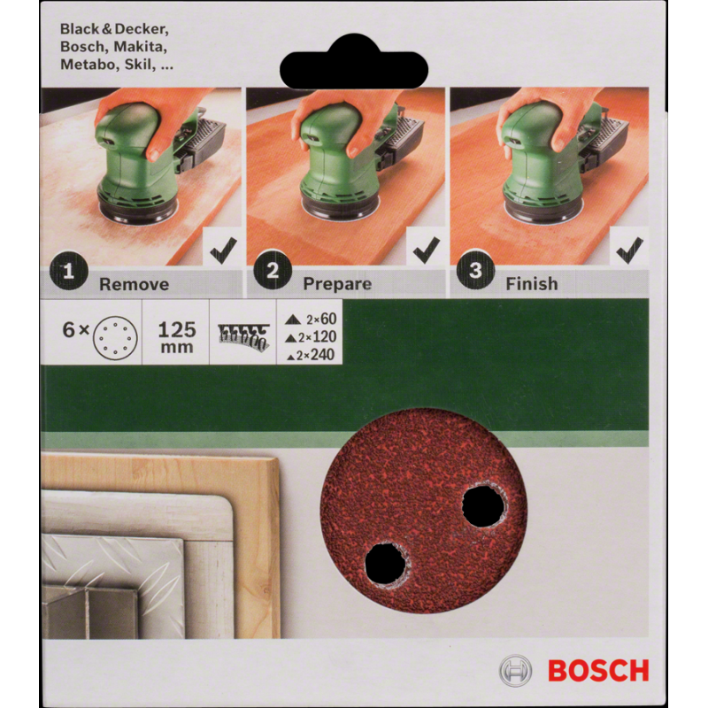 Bosch DIY 125 mm Uni. Zımp.8 D. 6 lı