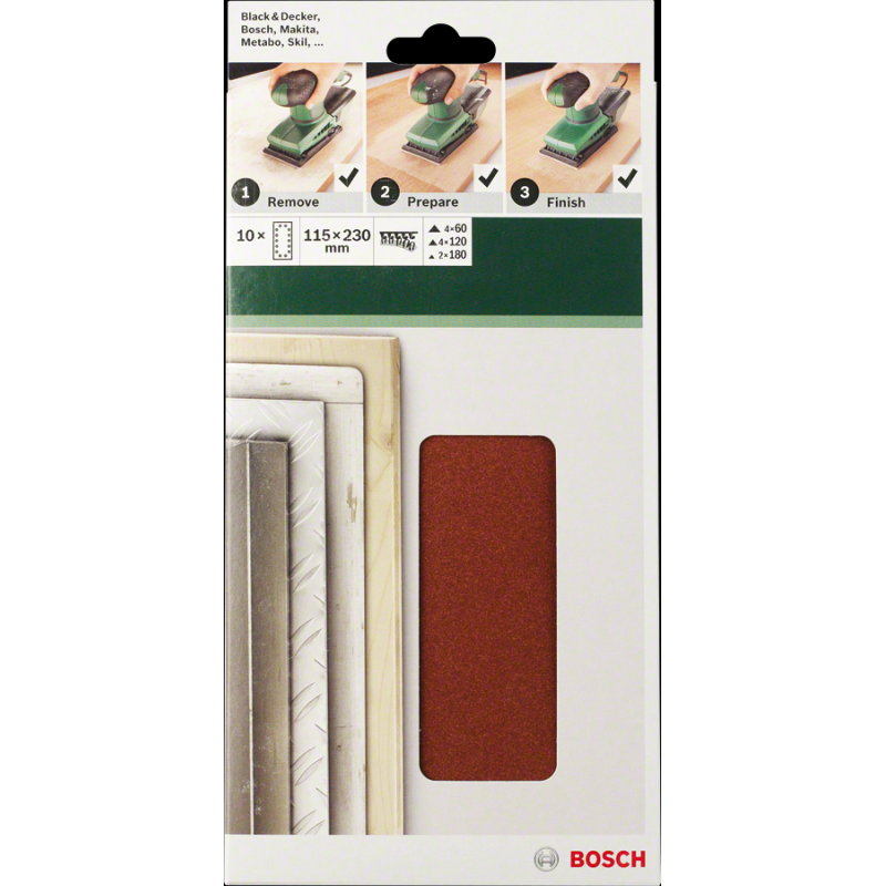 Bosch DIY 115*230 mm Velc.Zımp.14 D. 10 lu Set